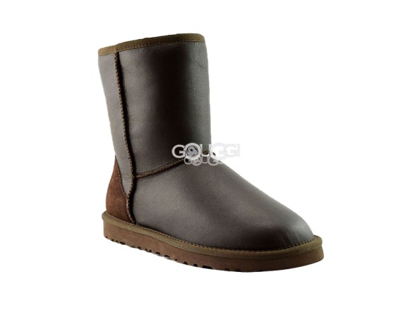 Женские короткие угги Classic Short Metallic Chocolate