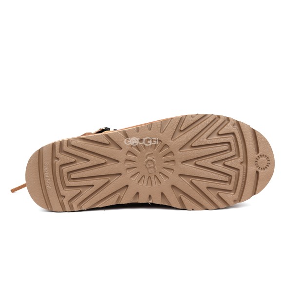 Мужские ультра короткие угги UGG Classic Ultra Mini Hybrid Strap Short Boots Chestnut