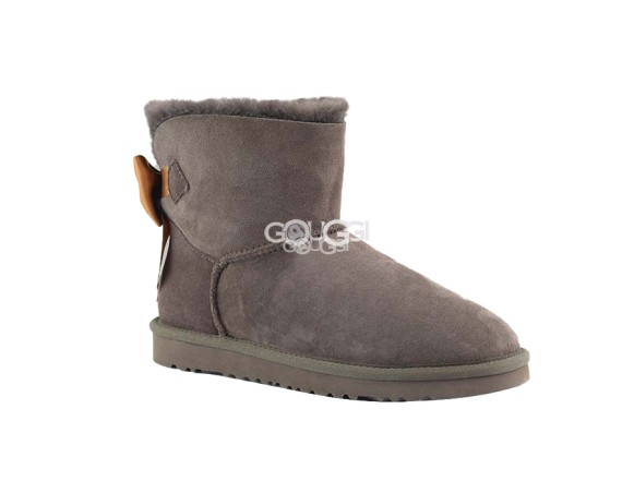 Женские мини угги с бантиками Bailey Bow Mini Medallion Chocolate
