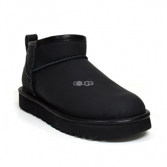 Женские ультра мини угги Classic Ultra Mini Leather Black 