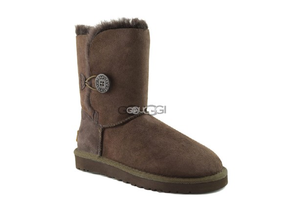 Женские угги с пуговицей Bailey Button Chocolate