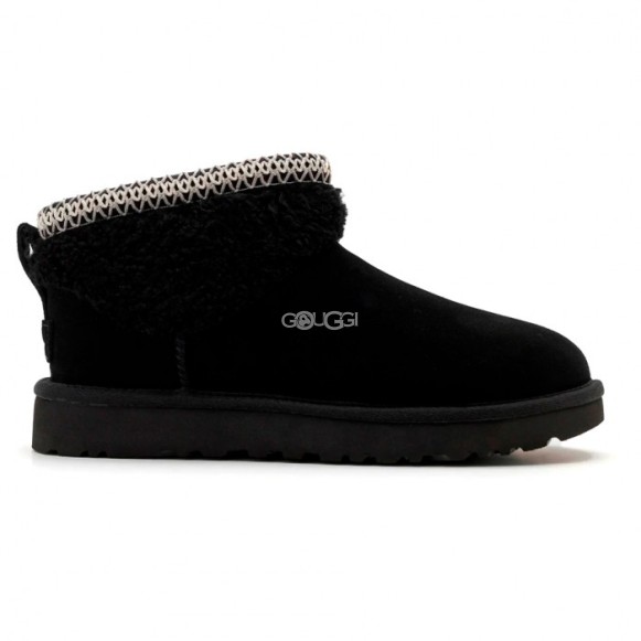 Женские ультра мини угги Ultra Mini Maxi Curly Boot - Black