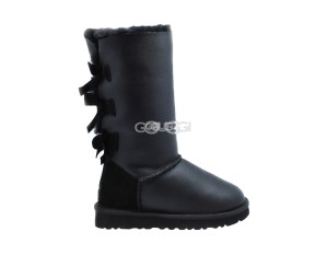 Bailey Bow Tall Metallic Black
