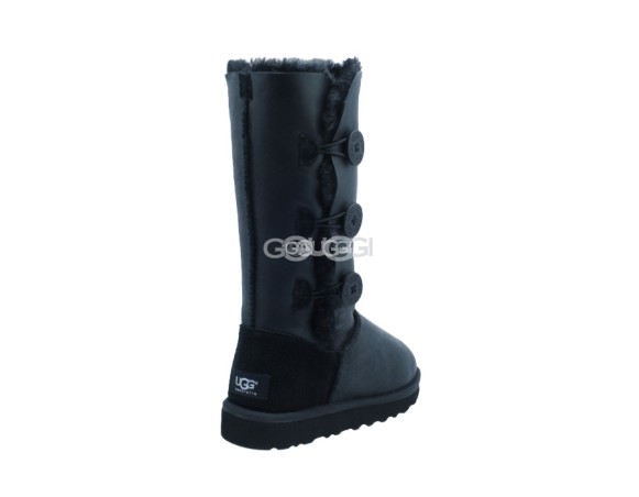 Женские угги с пуговицами Bailey Button Triplet Metallic Black