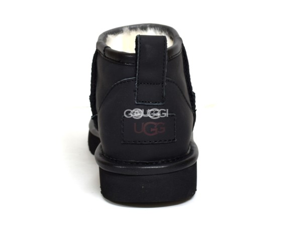 Женские кожаные ультра мини угги Ultra mini Leather Black