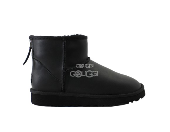 Мужские угги на молнии Mini Zip Metallic Black  