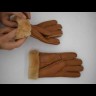 меховые перчатки мужские Leather Black 1