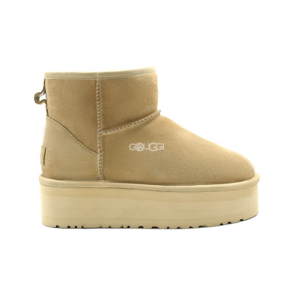Женские мини угги на платформе Ugg Classic Mini Platform Sand