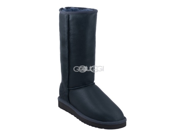 Женские высокие угги на молнии Tall ZIP Metallic Grey