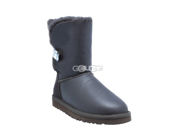 Женские угги с пуговицей Bailey Button Bling Metallic Chocolate