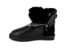 Женские мини угги на молнии Mini Double Zip Metallic Black