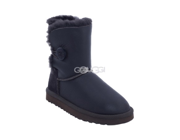 Детские угги с пуговицей Kids Bailey Button Metallic Chocolate