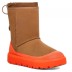 Женские короткие угги с галошами Classic Short Weather Hybrid - Chestnut / Orange