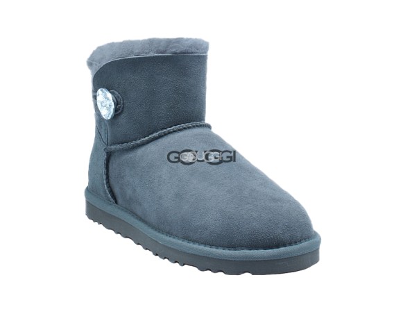 Женские мини угги с пуговицей Mini Bailey Button Bling Grey