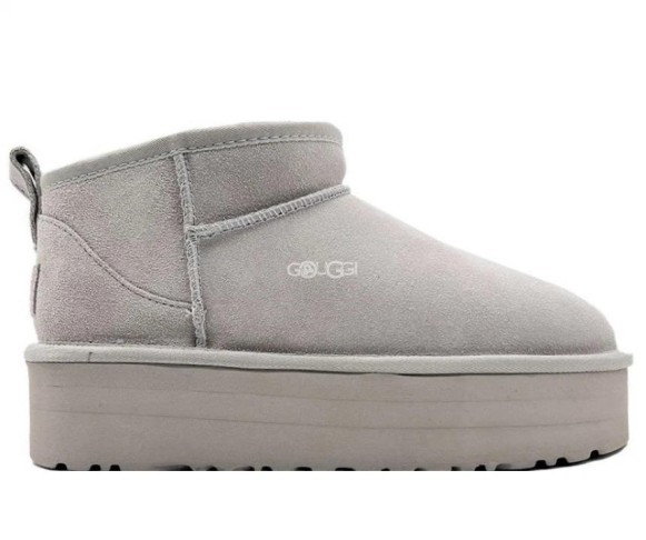 Женские мини угги на платформе Classic Ultra Mini Platform Grey Violet