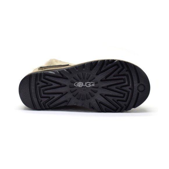 Женские мини угги Ugg Mini Bailey Graphic Logo Suede Sand